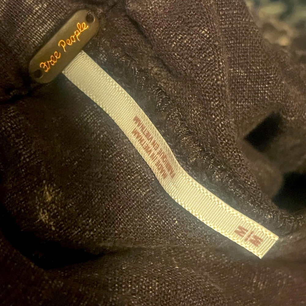 NWOT Free People High Road pull on barrel pants walnut linen blend medium - Picture 7 of 7